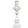 Statuetta Sovrana Con Busto Di Regina E Piedistallo, Pezzo Degli Scacchi Da