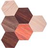 6Pcs Wooden Hexagon Wall Art Panels for Cafe Bar Home Decorative Use