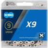 KMC Catena X9 Unisex 1/2" x 11/128" Silver/Grey