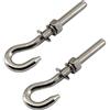Faspiroty 2 viti con occhiello in acciaio inox M16 con dado e rondelle, gambo lungo, asta