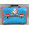 CARTELLA MUNARI ZAINO SCUOLA MOTORBIKE MOTOCROSS MOTO AZZURRA NEW VINTAGE