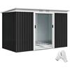 Casetta Da Giardino 3.2M² Kit Fondazione Acciaio Grigio-Nero