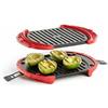 Lékué 0220600R14 Griglia XL per Microonde, in Acciaio Inox, Rosso/Nero