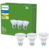 Signify PHILIPS LED Faretto Classe A Ultra Efficiente, 3 Pezzi, 50W, GU10, Luce (N3F)