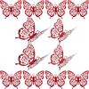 12Pcs Reusable Red Decorative 3D Butterflies Wall Crafts for Bedroom Decor