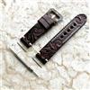 NICKSTON Marrone Scuro Goffrato Pelle Fascia per Garmin Approach S50,S44,S40 & D2 Aria