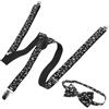 Reusable Black Music Note Suspenders and Bow Tie Set for Formal Events and Work