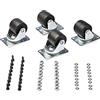 StarTech Kit 4 Ruote M6 Girevoli per Rack a 4 Montanti (RKCASTER2) | Ruote di Ricambio Industriali, Universali, Motivo 45x75mm, In Acciaio e Plastica