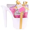 Accentra Set da bagno LET'S CELEBRATE in décolleté da donna, set regalo con tacco alto a spillo con gel doccia, bagnoschiuma, lozione per il corpo, spugna a rete, fragranza Tea Rose & Velvet, regalo