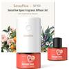 SenseFlow Diffusore di Oli Essenziali SF101 - Ultrasuoni Senza Acqua fumatore per Ambienti, 100% Vegetale, Aroma 120 Giorni, Ideale per Casa, Hotel e Studio - Rosa Damascena