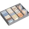 SONGMICS Organizer Cassetti Pieghevole, Set di 4, 40 x 17 x 10 cm | Divisori per Armadio Interno, Organizer Biancheria Intima Salvaspazio, Grigio Tortora, Collezione TINA RUS012G01