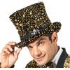 Chaks - Cilindro con paillettes, copricapo per adulti | Accessorio per showman, Capodanno, costumi e Carnevale, cilindro glitterato con motivo a paillettes