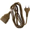 Zenitech - Prolunga Elettrica 6A HO3VVH2-F 2 x 0.75 mm² - Dorato - Lunghezza 2 m - Presa Senza Terra con Sicurezza Bambini - Conforme Norme NF - Ideale per Uso Interno Sicuro