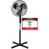 PHILIPS DUNLOP- Ventilatore oscillante Ø 40 cm, 3 livelli, altezza regolabile 105-128 cm, griglia di protezione, base stabile, basso consumo energetico, solo 42 W, molto silenzioso (nero)