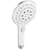 Cornat TECB3428 - Doccetta Pecorino, diametro testa 129 mm, cromato/bianco, 3 tipi di getto: normale, morbido e massaggiante, anticalcare e inserto a risparmio idrico, per doccia e vasca da bagno