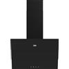 Beko BHCA69642BH - Cappa aspirante inclinata da 60 cm in vetro nero, 3 livelli di ventola, filtro antigrasso in metallo, lavabile in lavastoviglie, illuminazione LED, scarico e ricircolo con filtro ai