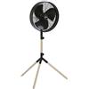 Farelek 112028 Ventilatore da tavolo, Metallo, Nero e Legno