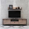 Homemania M.M.01.01.02.01833 Mobile Porta TV Lace Moderno con Ante, Ripiani, Cassetto, Mensola da Salotto Nero in Legno, 150 x 35 x 44 cm