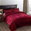 JML Coperta in pile per letto king size, pesante, color visone coreano, 210 x 240 cm, 4,1 kg, strato singolo, morbida e calda, spessa, per autunno e inverno, bordeaux