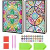 Carehabi Regalo Bambina 6 7 8 9 Anni Femmina, Diamond Painting Bambini Diario Segreto Bambina 5-12 Anni Idea Regali Compleanno Giochi Bimba Kit quaderno Mandala per scuola, ufficio