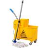 Mind Reader Secchio con strizzatore e mocio, 22 Qt (5,5 galloni), pulizia pavimenti, ruote, 41,3 cm L x 27,3 cm W x 62,2 cm H, giallo