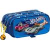 safta Hot Wheels Sonny - Astuccio triplo grande, astuccio per bambini, ideale per bambini in età scolastica, comodo e versatile, qualità e resistenza, 21,5 x 8 x 10 cm, colore blu marino, Blu navy,