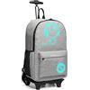 KONO Anime Luminoso Valigie per bambini Zaino impermeabile per laptop con ruote girevoli Zaino scuola Trolley con Ruote Borsa da Cabina 30L