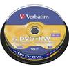 TARRINA 10 DISCHI VERBATIM DVD+RW 4.7GB 4X PACK 43488 BOBINA LOTTO REGRABILE