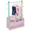 Relaxdays Stand appendiabiti per bambini da terra Attaccapanni autoportante 5 kg 2 ripiani