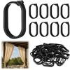 Ganci per Tende in PP Nero 100pz 4x3 cm per Gazebo Schermi Parasole