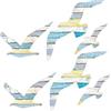 Wooden Seagulls Wall Sculpture Assorted Color Nautical Beach Themed Wall Art