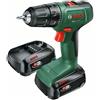 Bosch EasyDrill 18V-40 Trapano a Percussione 2x2.0Ah 18V 1,3 kg Nero