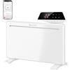 HOMCOM Termoconvettore Elettrica 1500W da Parete o Terra con Timer, Bianco
