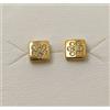 Orecchini In Oro 18K 750 Mls. Quadrato E 7 Zirconie. 5,6 MM.