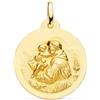 FMF Pendente Oro 18K 750 Mls. Medaglia San Antonio 22 MM 3,35 Grammi Liscia