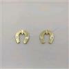 MR Orecchini In Oro 18K 750 Mls. A Forma Di Ferradura Con 3 Zirconie 7,7 MM.