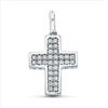Pendente Oro 18k 750 Mls. Croce Oro Bianco Zirconi Bianche 22x16 Mm. 3,35 Grs