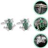 Mens Green Frog Cufflinks Durable Alloy Stylish Gifts for Dad Grandfather