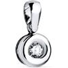 Ciondolo Oro Bianco 18k 750 6,5 MM Diamante Laboratorio 0,1 Q 2,9 MM G-VS2