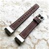 NICKSTON Marrone Colore Morbido Cinturino IN Pelle Con Bianco Punti per Fitbit Charge 2