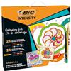 BIC Intensity Set Cancelleria Colore, 24 Pennarelli Colorati Intensity,24 Matite Colorate Intensity, 2 Libri da Colorare, 50 Unità, Kit Creatività