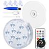 Qoolife Luce subacquea LED Qoolife ricaricabile USB per piscina laghetto telecomando RF