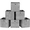 SET 6 SCATOLE PORTAOGGETTI PIEGHEVOLI CUBI TESSUTO 30X30X30CM GRIGIO ARREDAMENTO