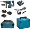 MAKITA DLX2256TJ1 kit 18V dhr243rtj dga513zj 3 batterie 5ah 2 valigette makpac