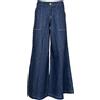 NOIR 'N' BLEU Jeans Pantagonna Denim Scuro Vita Alta FABIEN 43 Made in Italy