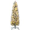 HOMCOM Albero di Natale Innevato da 210 cm con 405 Rami e Luci LED Verde