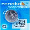 Renata 344 Pila Batteria Orologio Mercury Free Silver Oxide SR1136SW Swiss 1.55V