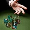 Dadi Poliedrici Bicolori Da 7 Pezzi D6 D4 D8 D10 (00-90 E 0-9) D12 D20 Caffè