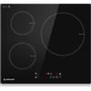 PIASTRA A INDUZIONE 60CM 3 FUOCHI INCASSO 7400W 9 LIVELLI NERO MODE BOOST