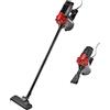 Venga! Aspirapolvere manuale ea tubo verticale 2in1, cavo di alimentazione da 4m, senza sacco, spazzola per pavimenti 2in1 + 2 extra, potenza di aspirazione fino a 20kPa, rosso/nero, 600W, VG HVC 3001
